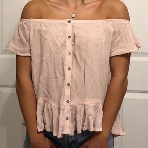 La Hearts off the shoulder top